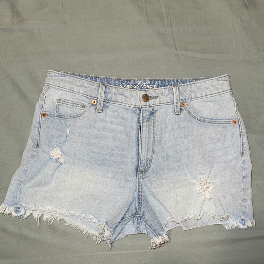 Universal Thread Light Wash Frayed Denim Shorts